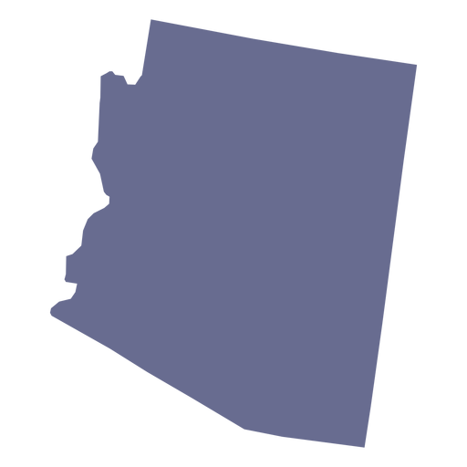 Arizona map depicted by blue square with white border