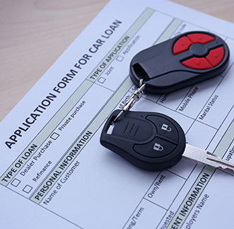 Car loan application form with fields for personal information, employment details, and financial information