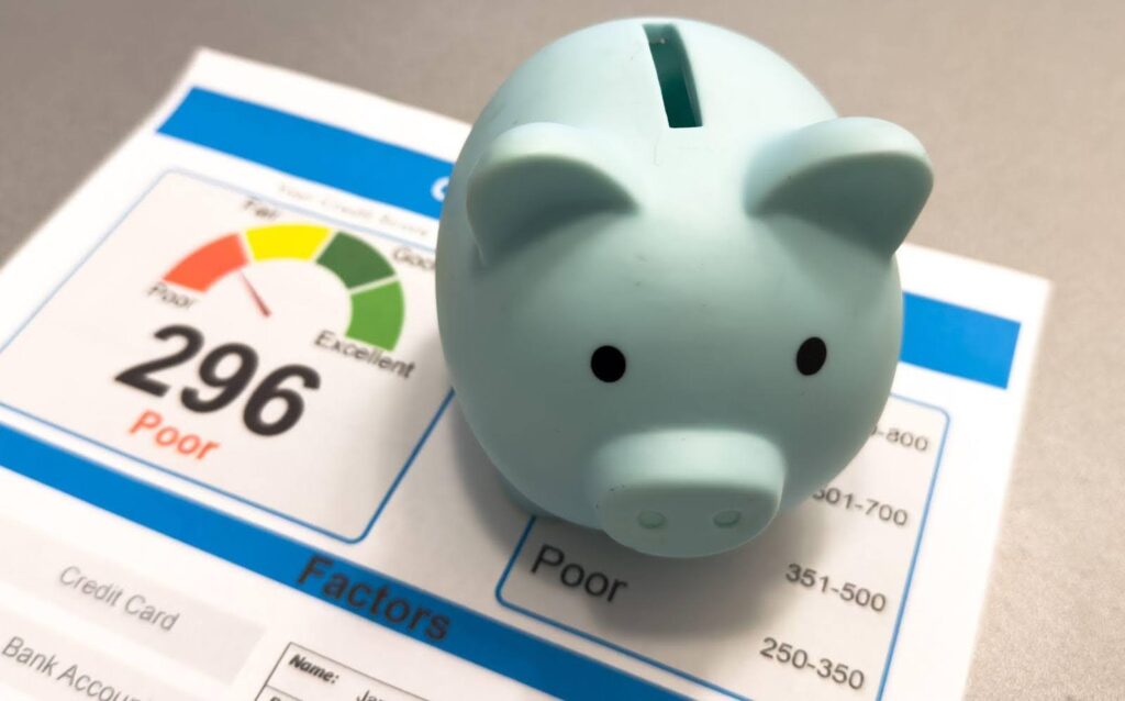 Visual guide for enhancing credit scores with strategies like timely payments and debt reduction