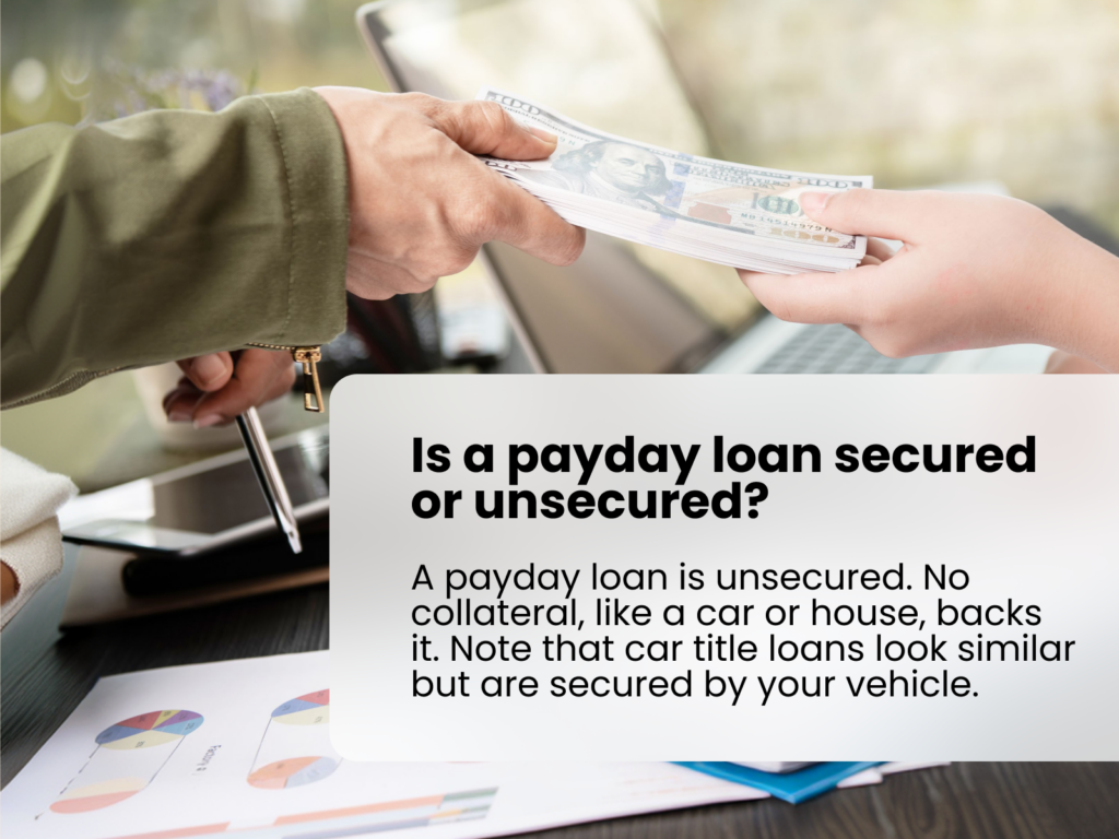 Comparison of secured and unsecured payday loans highlighting key differences in terms and conditions
