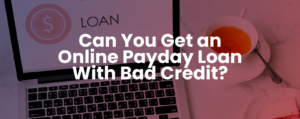 A concerned individual at a desk researching online payday loans with bad credit documents in view